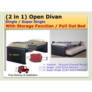 Kaguten 2 in1 Space Saving Storage bed/Open Divan for Storage/ Plywood Base-Prevent Mold /Free Delivery &amp; Installation