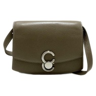 Cafune Shoulder Bag Purse gray beige leather Direct from Japan Secondhand