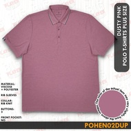 [PIT 26] Plus Size Men's Polo T Shirt With 3 button No Pocket Color Dusty Pink Code POHEN02DUP