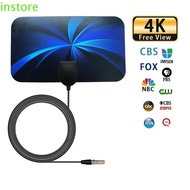 INSTORE TV Antenna, With Amplifier Receiver DVB-T/T2 HD Indoor Digital Antenna, VB-T/T2 Signal Receiving Signal Receiving Mini Black HDTV Antenna Indoor