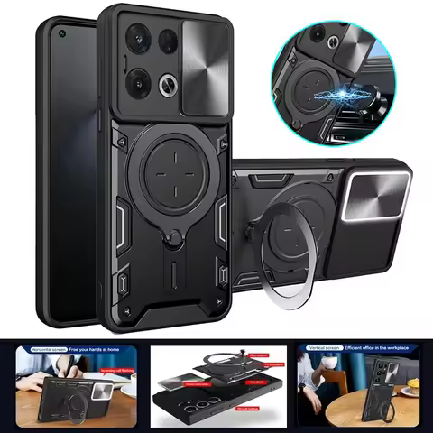 For OPPO Reno 8 Pro Case Magnetic Ring Stand Armor Phoen Case For oppo Reno8 Reno8 Pro + Plus Slide 