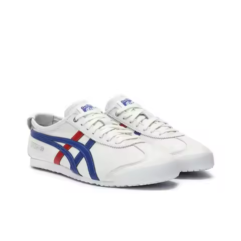 Onitsuka Tiger MEXICO 66 Lightweight and Durable Low-Top Casual Running Shoes (Unisex) in White/Blue