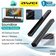 Awei Y999 Wireless Soundbar Speaker TV Home Theater Surround Bass Home Speaker Awei Y990 Bluetooth S
