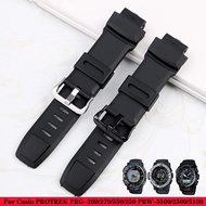 Wrist Strap For Casio PROTREK PRG-260/270/550/250 PRW-3500/2500/5100 Replacement Black Bracelet 18mm