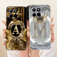 For Honor X8b Case Aesthetic Luxury Letters Fashion Crown 2D Painted Casing LLY-LX1 LLY-LX2 LLY-LX3