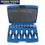 King Toyo KTSWS-19 19pcs 1/2" DR. Torx Bit Socket & E-Torx Socket Set , socket and star wrench set k