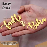 Sepasang Nama Akrilik Mirror Gold Cutting Letter Mirror Gold Chipboard Akrilik Dekorasi Mahar Rustic Nama Mahar Craft Nama Custom Ukiran Kaca Cermin Akrilik Isi Pigura Mahar Seserahan Hantaran Mas Kawin Pernikahan Lamaran Engagement Wedding Huruf Timbul