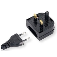 EU to UK Plug Converter Adaptor 2-Pin to 3-Pin Portable Durable Fused For Travel