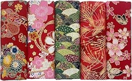 Aufodara 5Pcs Cotton Fabric 15.7x31.4" Japanese Style Printed Fat Quarters Bundles for DIY Sewing Qu