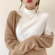 thermal wear woman heattech woman Baju kemeja lengan panjang warna pepejal baldu dan barat dua sisi