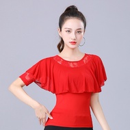 (A47) Extremely beautiful mesh lace dance shirt
