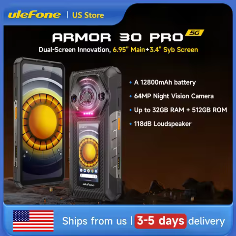 Ulefone Armor 30 Pro 5G Rugged Phone 6.9" 120Hz 32GB+512GB 12800mAh Night Camera 64MP NFC 66W Androi