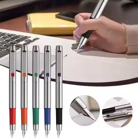 MAJOHN B25 Stainless Steel Fountain Pen Fine 0.5mm Nib with a Converter In Writing Gift Pen School O