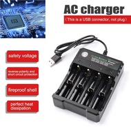 READY STOCK 18650 Battery Charger 4-slot Li-ion Battery Charger Player Amplifier USB Charging Stand Rechargeable Battery