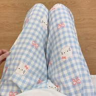 好物推荐-现货新款卡通睡裤女韩版宽松大码春夏居家裤休闲外穿格子凯蒂猫睡裤秋 Recommended Goods - New In-Stock Cartoon Pajama Pants for Wome