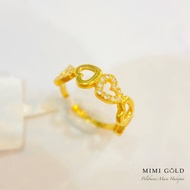 Cincin Love Fancy Stone Emas 916 Original