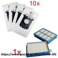 10x Vacuum Cleaner Dust Bags s-bag and 1x H12 Hepa filter fit for Philips Electrolux Cleaner