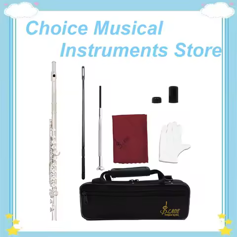 SLADE 16 Closed Holes Flute C Flat Flute Concert Performance Flute with E key Professional Woodwind 