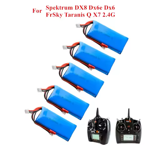 7.4V 2200mAh Lipo Battery for FrSky Taranis Q X7 Dx6e Dx6 Transmitter Spektrum DX8 Rc Spare Part 2S 