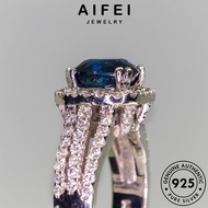 AIFEI JEWELRY For Women Ring Perempuan 925 純銀戒指 Korean Sapphire Accessories Original Silver Sterling Perak Luxurious Adjustable Cincin R2607