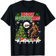 Merry Squatchmas Christmas Tree Santa Bigft Gift Idea Tee T-Shirt