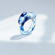 手工制雲朵玻璃介指【藍色】
