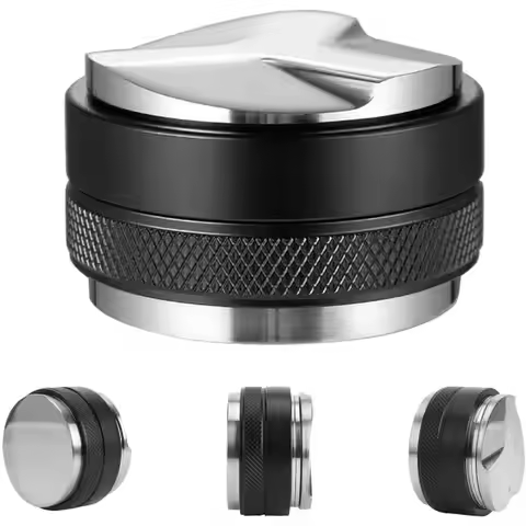 51/53/58mm Coffee Distributor Adjustable Depth Espresso Tamper Stainless Steel Dual Head Coffee Leve