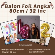 80cm Number Foil Balloon 4 Color Options