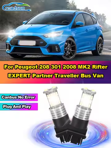 2x Canbus 7443 W21/5W T20 LED Daytime Running Lamps 6000K For Peugeot 208 301 2008 MK2 Rifter EXPERT