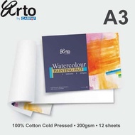 Arto A3 Water Color Paper Pad 200Gsm - Cotton