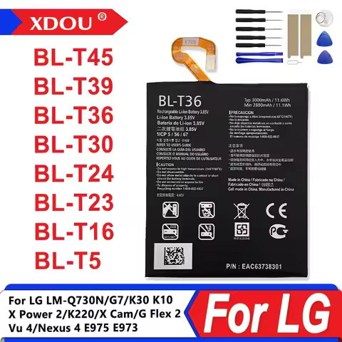 BL-T45 BL-T39 BL-T36 BL-T30 BL-T24 BL-T23 BL-T16 BL-T5 Replacement Battery For LG LM-Q730N/G7/K30 K1