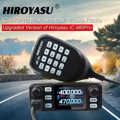 Walkie Talkie HIROYASU IC-980Pro Max 2m/70cm VHF UHF 144/430MHz FM/AM Dual Band DTMF 1750Hz Scramble