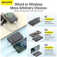 AWEI 22.5W 10000mAh POWERBANK P33K / Magnetic Wireless Power & Charge Mini Portable