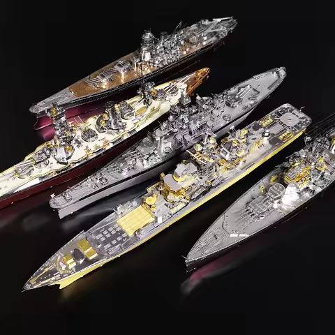 3D Dimensional Assembled Pyotr Velikiy Bismarck Nagato Glass Kongou Model Puzzle Handmade Educationa
