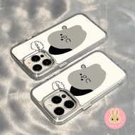Cute Ghost Mirror Clear Casing For Samsung Galaxy S25 S24 S23 S22 S21 Plus S20 FE Note 20 Ultra F55 