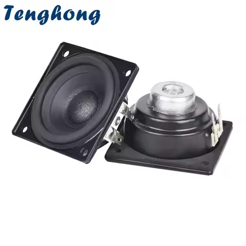 Tenghong 2pcs 2.25 Inch 8 Ohm 10W Square Folding Rubber Edge Tweeter Bluetooth Treble Speaker Home T