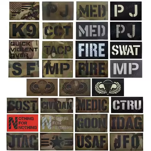 Laser Cutting MED IDAG FIRE COST JFO GOON Infrared Reflective Patch PJ CCT K9 SF USAF Tactical Badge