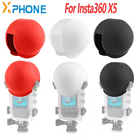 For Insta360 X5 PULUZ Invisible Dive Case Lens Guard Silicone Protective Lens Cap Cover