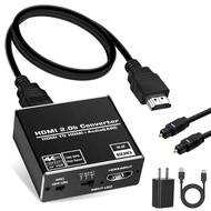 NEWCARE 4K@60HZ HDMI 2.0b Audio Extractor, HDMI Audio Converter Adapter,HDMI to HDMI + Optical Tosli