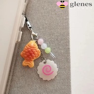 GLENES Fish Cake Keychain, Japanese Street Food Food Taiyaki Pendant, Phone Lanyard Kawaii Bag Charm