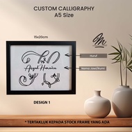 BIRTHDAY GIFT KALIGRAFI KHAT NAMA (set bajet/ekonomi) TULISAN TANGAN + FREE FRAME
