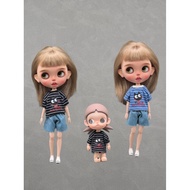 Blythe Little Ragdoll ob24 blythe ob27 Body pp fr azone19 Joint Body Striped Baby Clothes