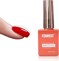 FZANEST Rubber Top Coat Gel Nail Polish,Ultra Shine Led/UV Nail Finish Gel,Thick Top Strengthen and 