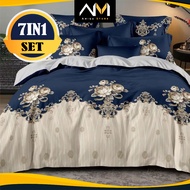 CADAR 5D BERCORAK MODERN (7IN1) SET COMFORTER BEDSHEET COTTON LEMBUT & SEJUK CADAR QUEEN & KING SIZE
