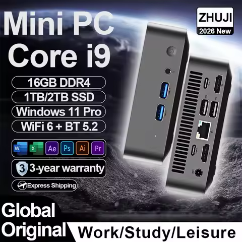 2026 Mini PC Windows 11 Intel Core i9 9900U Core i3 6100U Portable Desktop PC 16GB DDR4 1TB 2TB SSD 