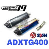 EXHAUST SYM ADXTG400 MUFFLER PROJECT79 SLIP ON EKXOSADXTG400 EXHAUST STEEL TABUNG EXHAUST SILVER