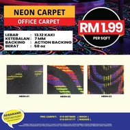 Neon Carpet Super Fantastic Office Room Hotel Corridor Bedroom Rental Big Carpet (1sqft)