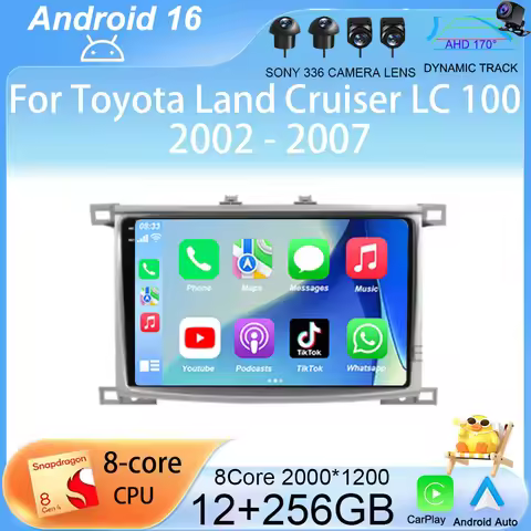 Android 16 For Toyota Land Cruiser LC 100 2002 - 2007 For Lexus LX470 J100 2 II 2002 - 2007 GPS Mult