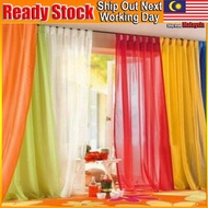 Sheer Curtain Tulle Window Voile Drape Valance Door Panel Fabric Tingkap Langsir Tirai Telus Lace 200*100cm Treatment