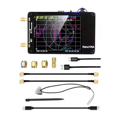 NanoVNA Tester Antenna Analyzer 50KHz-1.5GHz with SD Card Slot Built-in Battery MF-HF VHF-UHF Shortw